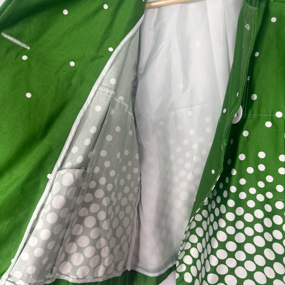 Dressbarn Vibrant Green Polka Dot Crop Coat Size L - Picture 10 of 11